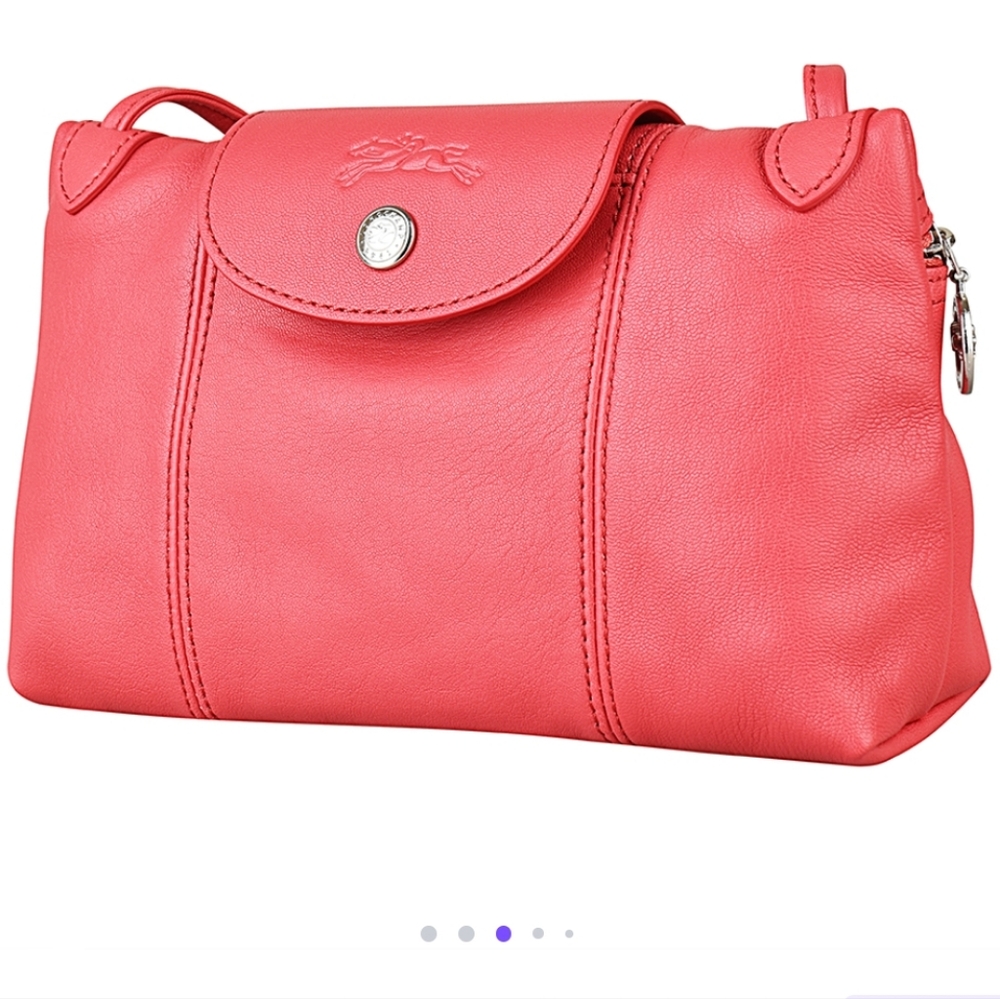 Longchamp Le Pliage Cuir small Rose pink crossbody bag